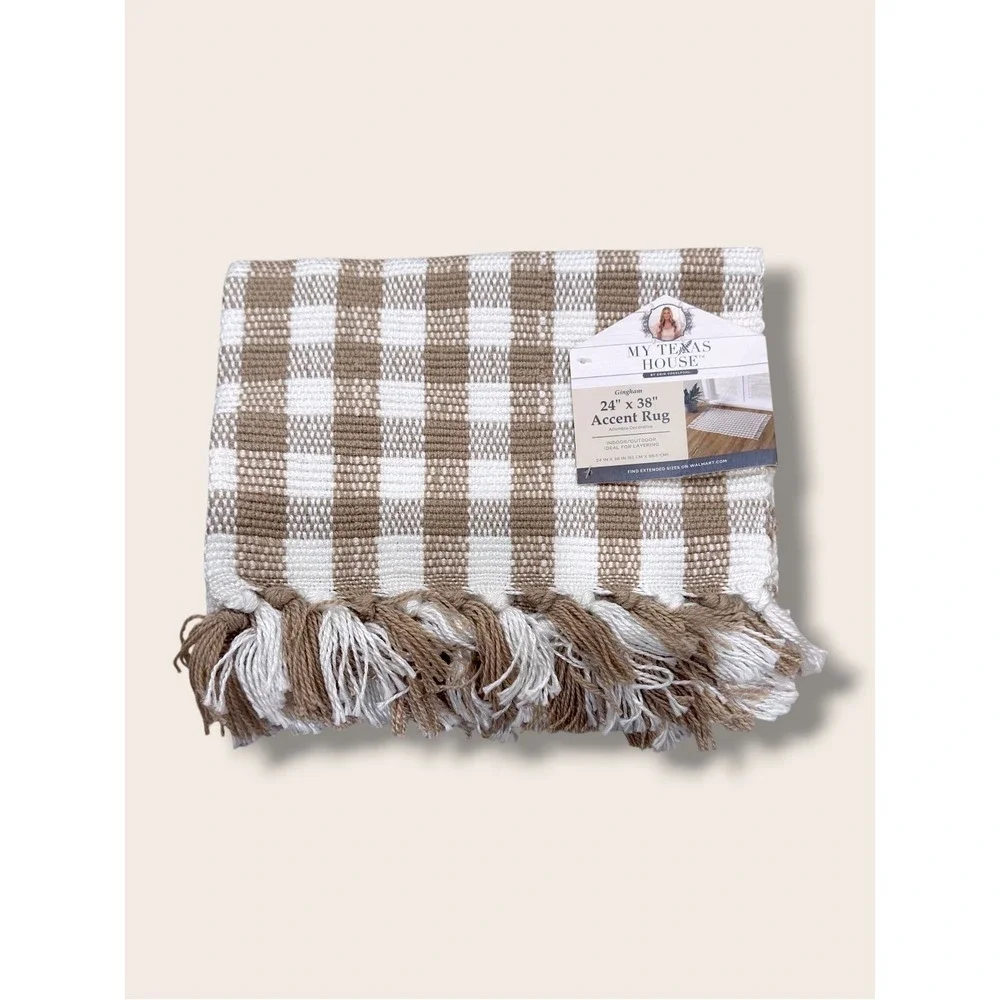 My Texas House taupe gingham